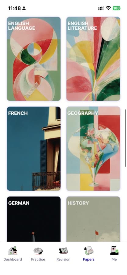Scrolling further — English Language, English Literature, French, Geography